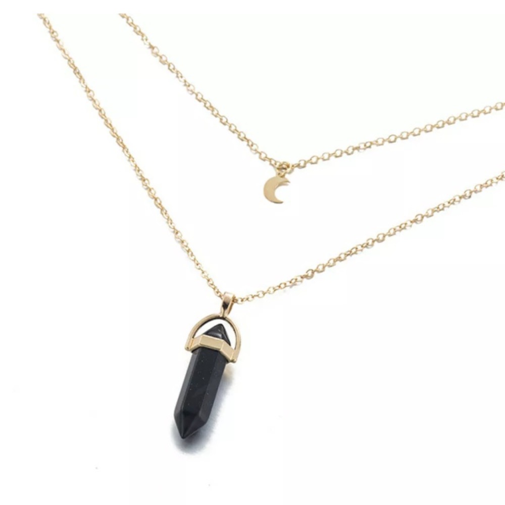 🖤💛🖤Gold black stone necklace 🖤💛🖤 - Picture 3 of 3